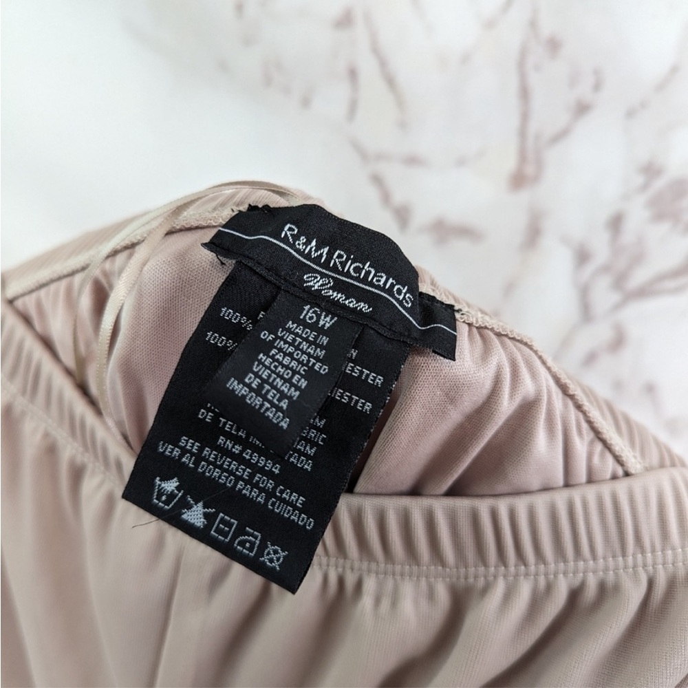 NWT R&M Richard’s Pant Set Women’s 16W Pink Lace Pearl Wide Leg Tank Formal Suit - Picture 11 of 14